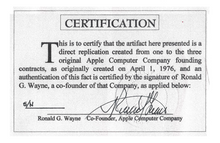 Load image into Gallery viewer, Replica of the original “Apple Computer Company&quot; contract - No Frame
